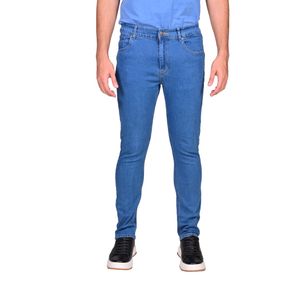 Jeans Classic Fit Básico Costura Beige Azul Medio Hombre Beverly