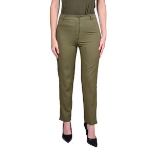 Pantalón Corte Clásico Verde Musgo Mujer L'Exclusif