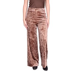 Pantalón Palazo Terciopelo Marrón Mujer L'exclusif