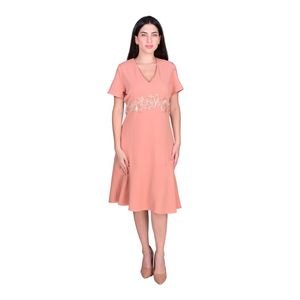 Vestido Manga Larga Modelo Liverpool Rosa Mujer L'Exclusif