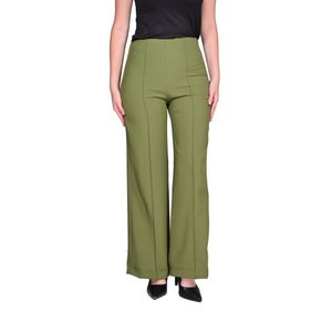 Pantalón Con Textura Verde Musgo Mujer Juliette