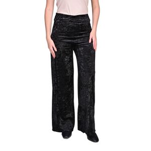 Pantalón Palazo Terciopelo Negro Mujer L'Exclusif