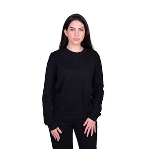 Canguro Liso Cuello Redondo Fleece Negro Mujer Tiare