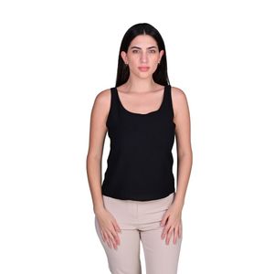 Camisilla Doble Crepe Negro Mujer L'Exclusif