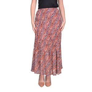 Pollera Larga Estampado Animal Print Rojo Amazado Mujer L’exclusif