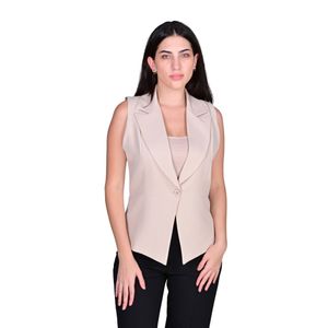 Chaleco Forrado Corto Beige Mujer L'Exclusif