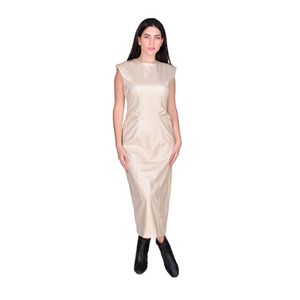 Vestido Al Cuerpo Midi Beige Mujer Juliette