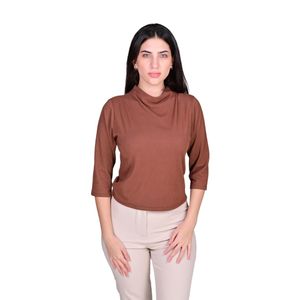 Remera Manga Tres Cuartos Acanalada Marrón Mujer L’exclusif