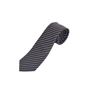 Corbata Rayas Diagonales Punta Ancha Negro Blanco Negro