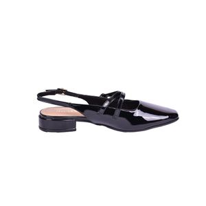 Stiletto Slingback Con Doble Hebilla Y Taco Bajo Negro Mujer Tiare