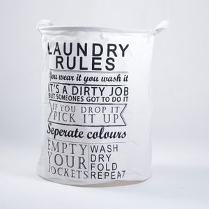 Cesta de lavandería laundry rules 35x45 cm