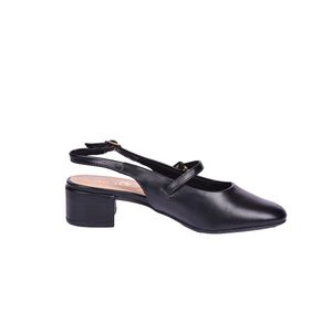 Stiletto Slingback Una Hebilla Taco Bajo Negro  Mujer Tiare