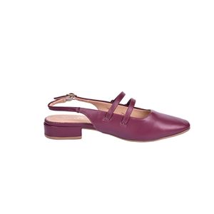 Stiletto Bordó Slingback Doble Hebilla Taco Bloque Mujer Tiare