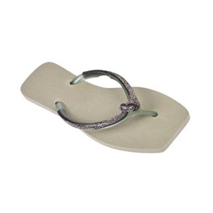 Zapatilla Brillo Moda De Playa Verde Musgo Mujer Suacia