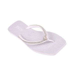 Zapatilla Brillos Moda De Playa Blanco  Mujer Suacia