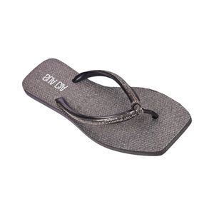 Zapatilla Brillos Moda De Playa Negro Mujer Suacia