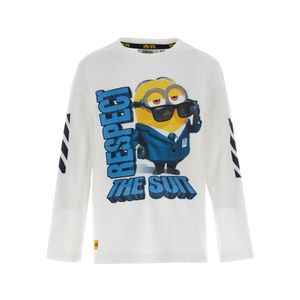 Remera Manga Larga Estampada Minions Blanco Niño Original Marines
