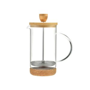 Cafetera Tetera Prensa Francesa 800 Ml Vidrio Transparente Y Bambú