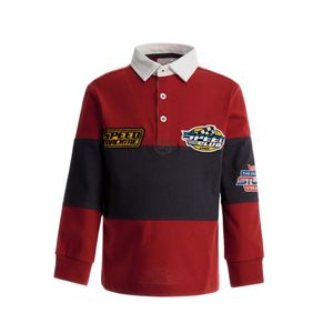 Remera Manga Larga Polo Rojo Niño Original Marines