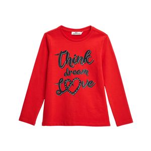Remera Manga Larga Think Dream Love Rojo Niña Original Marines