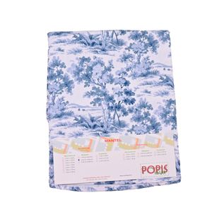 Mantel Estampado Toile De Jouy Azul 200 Centímetros De Diámetro Para 8 Lugares Popis