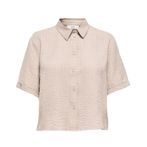 Camisa Manga Corta Rayas Beige Power Mujer JDY