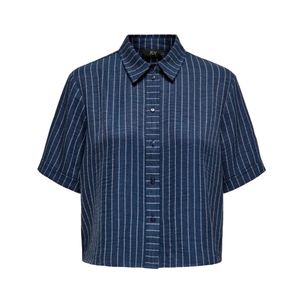 Camisa Manga Corta Rayas Azules Mujer JDY