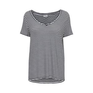 Blusa Manga Corta Con Rayas Modelo Tripulación Negro Blanco Mujer Jdy