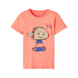 Remera Manga Corta Estampado Taco Coral Para Niño Nameit
