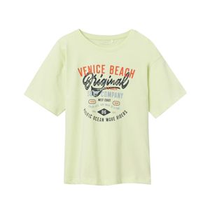 Remera Manga Corta Estampado Playa Surf Verde Para Niño Nameit