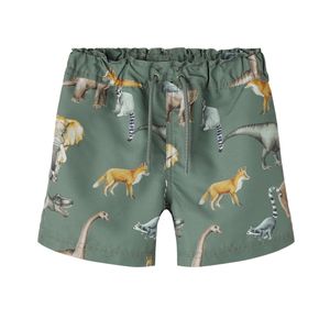 Short De Baño Estampado Dinosaurios Verde Para Niño Nameit