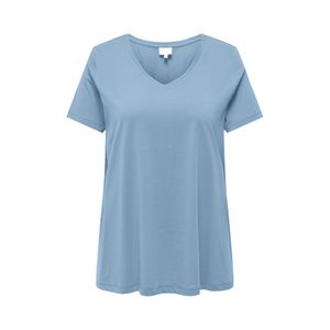 Remera Manga Corta Cuello En V Carbonnie Life A-Shape Celeste Mujer Carmakoma