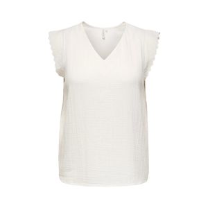 Remera Manga Corta Cuello En V Con Encaje Carthyra Life Marfil Mujer Carmakoma