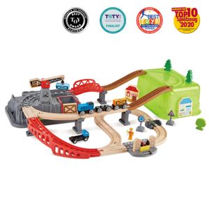 hape juego bloques de construcción de tren