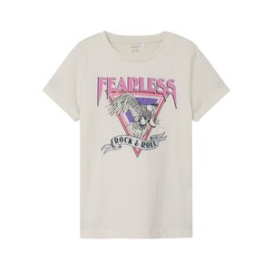 Remera Manga Corta Estampada Rock & Roll Beige Niña Nameit