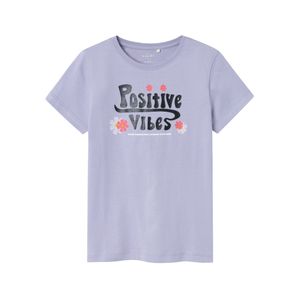Remera Manga Corta Estampada Positive Vibes Lila Niña Nameit