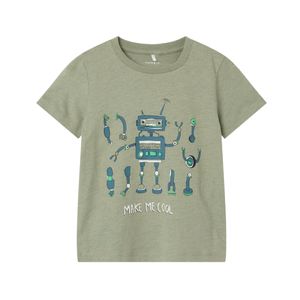 Remera Manga Corta Estilo Robots Verde Olivo Niño Nameit