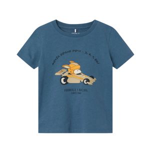 Remera Manga Corta Estilo Carreras Azul Niño Nameit