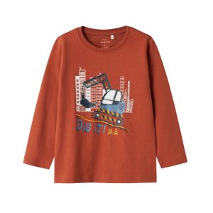 Remera Manga Corta Estilo Casual Marrón Niño Nameit