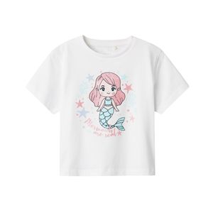 Remera Manga Corta Con Estampado De Sirena Blanco Para Niña Nameit