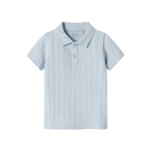 Remera Manga Corta Cuello Polo Celeste Claro Niño Nameit