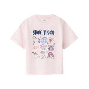 Remera Manga Corta Estampada Collage Motivacional Rosa Niña Nameit