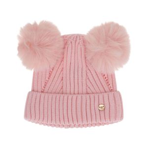 Gorro Invernal Con Pompones Rosa Niña Original Marines