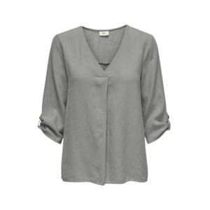 Blusa Manga Tres Cuartos Cuello En V Gris Claro Mujer JDY