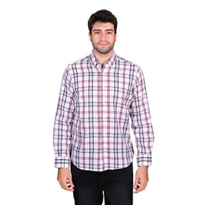 Camisa Manga Larga Blanco Cuadros Hombre Ted Lapidus