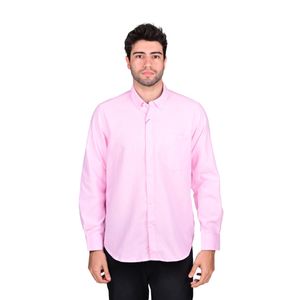 Camisa Manga Larga Rosado Basic Hombre New Green