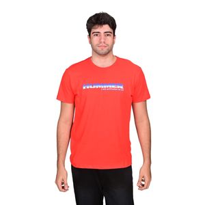 Remera Manga Corta Con Estampa Frontal Rojo Hombre Hummer