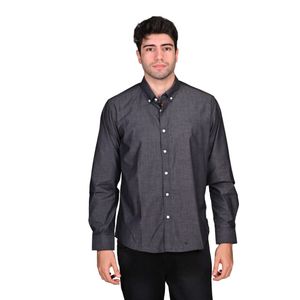Camisa Manga Larga Con Textura Basic Hombre New Green