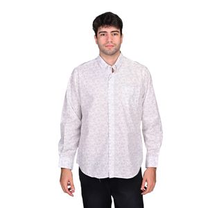 Camisa Manga Larga Estampado Floral Blanco Hombre Ted Lapidus
