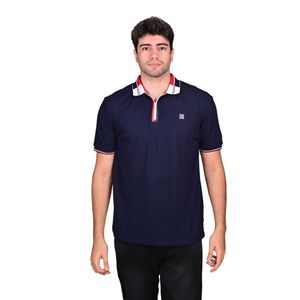 Remera Polo Manga Corta Detalles Bicolor Azul Hombre Ted Lapidus